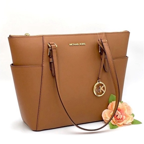 MICHAEL KORS CHARLOTTE LARGE TOP ZIP TOTE BAG LUGGAGE - Picture 2 of 11